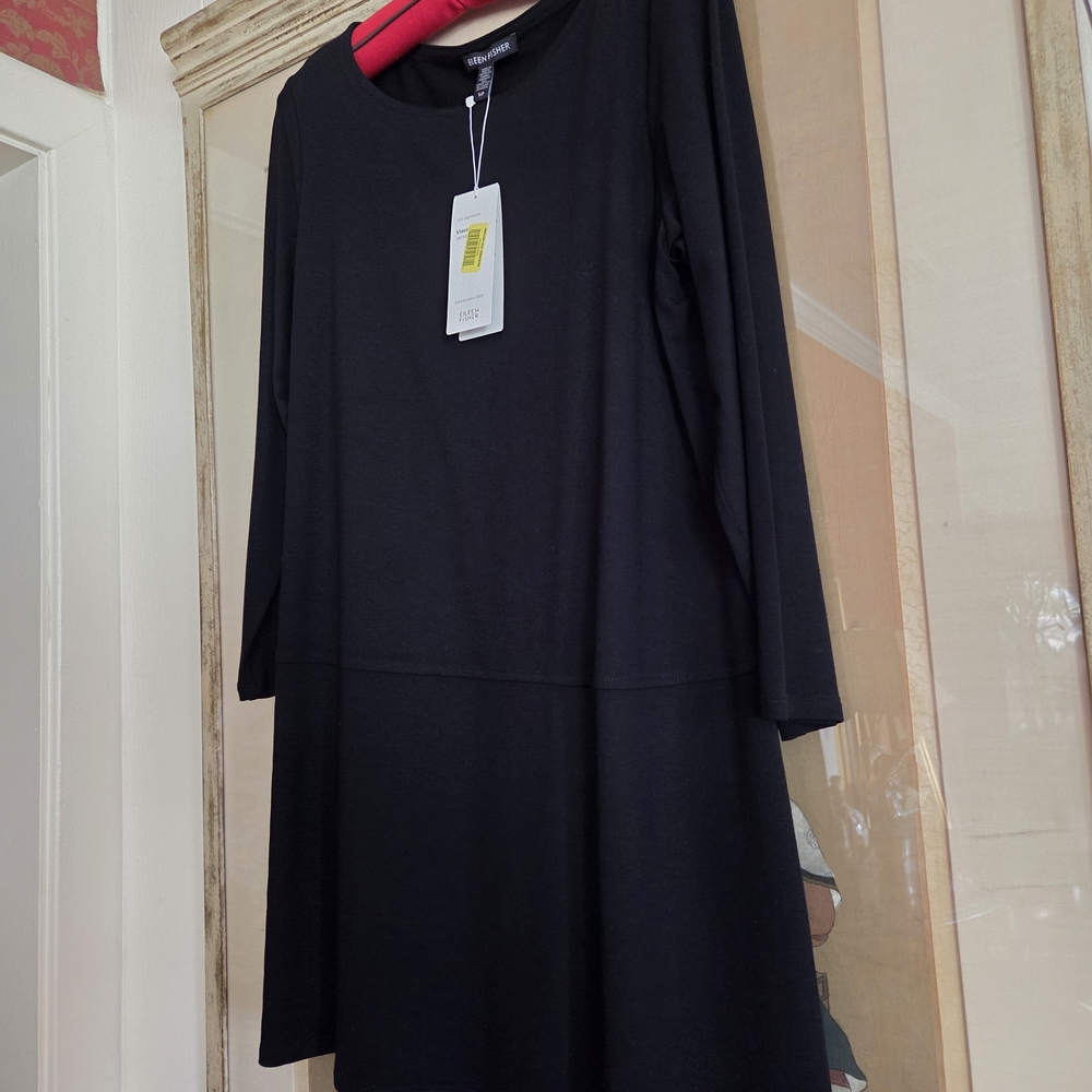 Eileen Fisher Black Viscose Jersey Tunic New With Tags